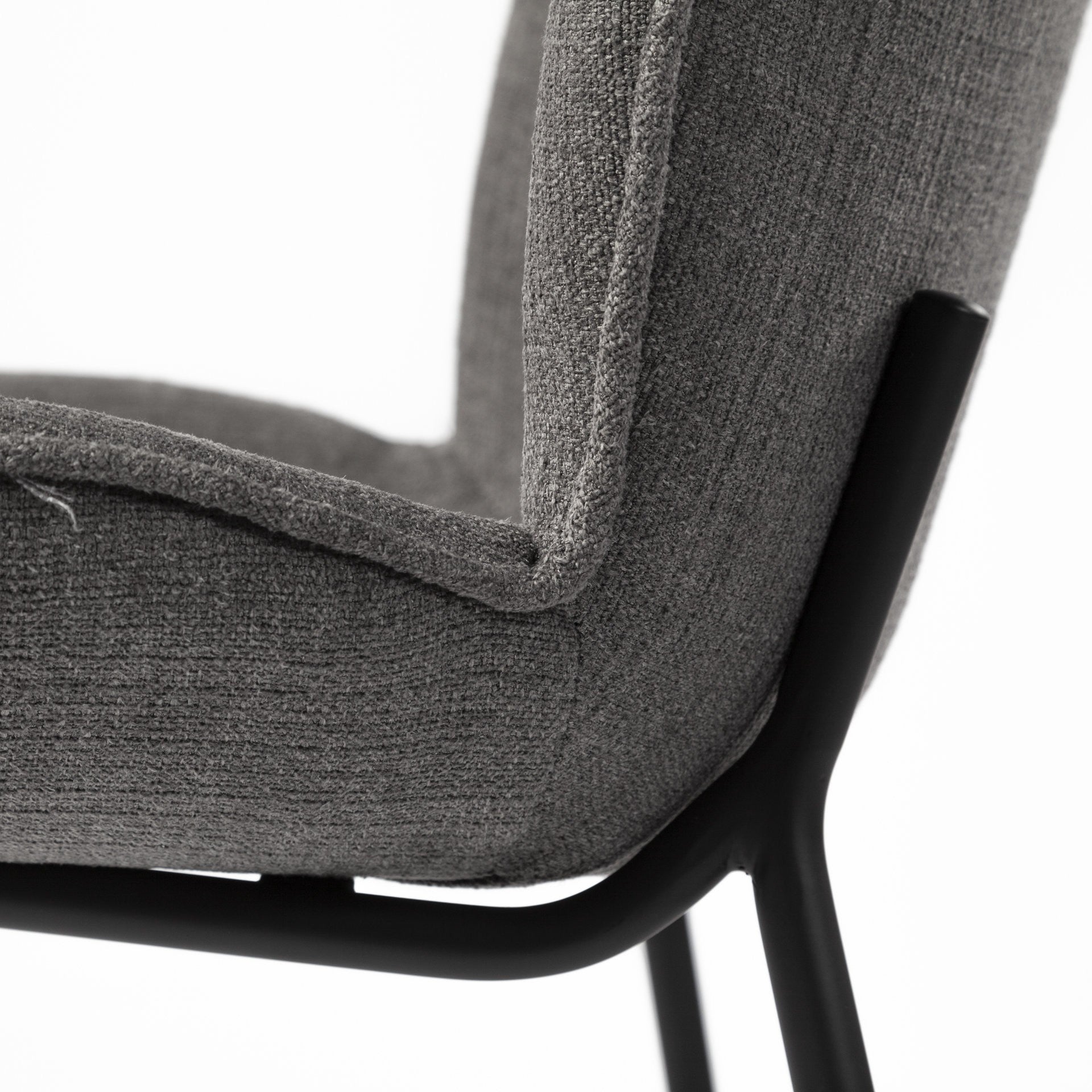Black And Gray Flaired Seat Fabric Dining Chair By Homeroots | Dining Chairs | Modishstore - 9