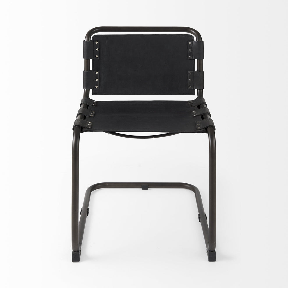 Set Of 2 Black Leather Dining Or Side Chairs By Homeroots | Dining Chairs | Modishstore - 2