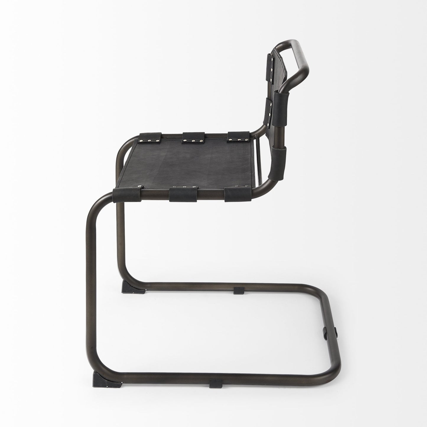 Set Of 2 Black Leather Dining Or Side Chairs By Homeroots | Dining Chairs | Modishstore - 3