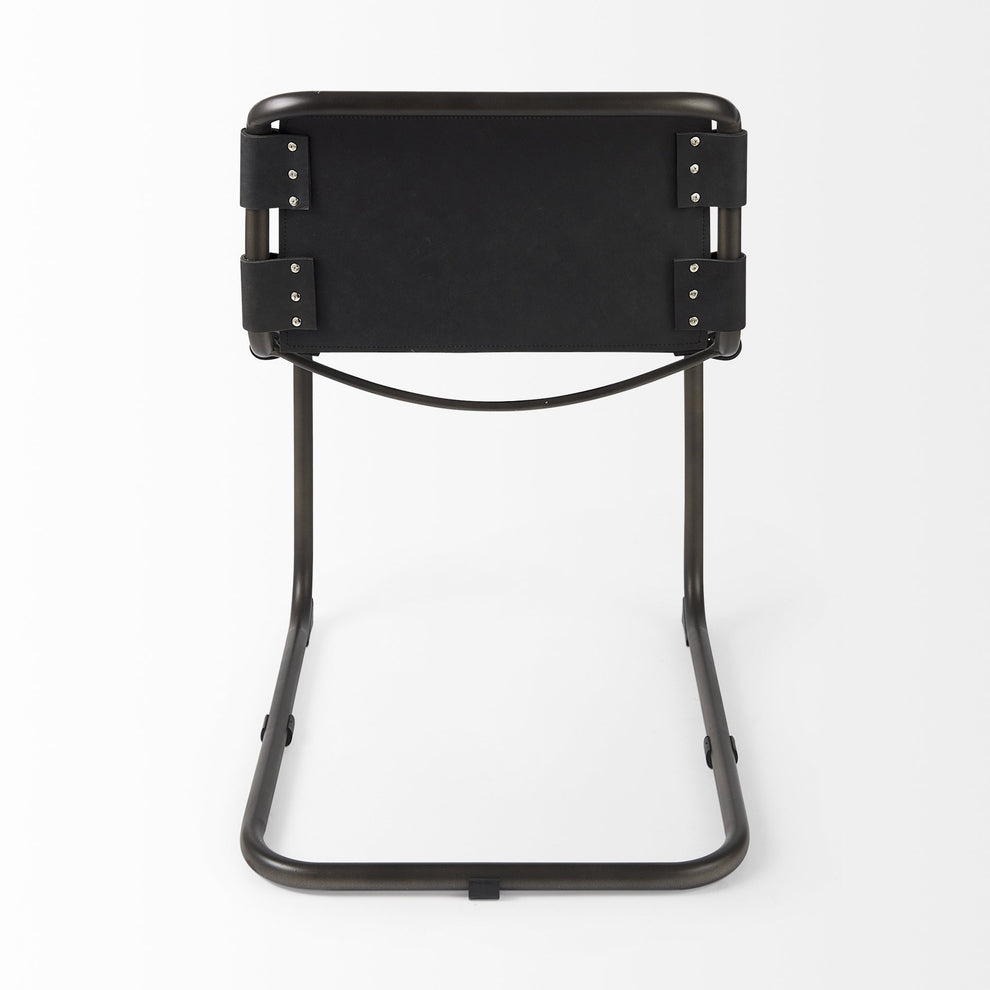 Set Of 2 Black Leather Dining Or Side Chairs By Homeroots | Dining Chairs | Modishstore - 4