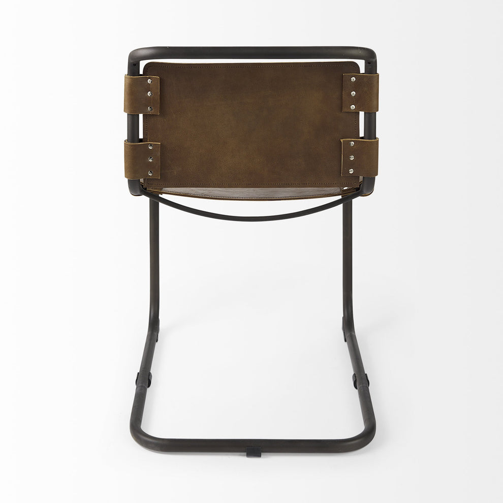 Set Of 2 Light Brown Leather Dining Or Side Chairs By Homeroots | Dining Chairs | Modishstore - 4
