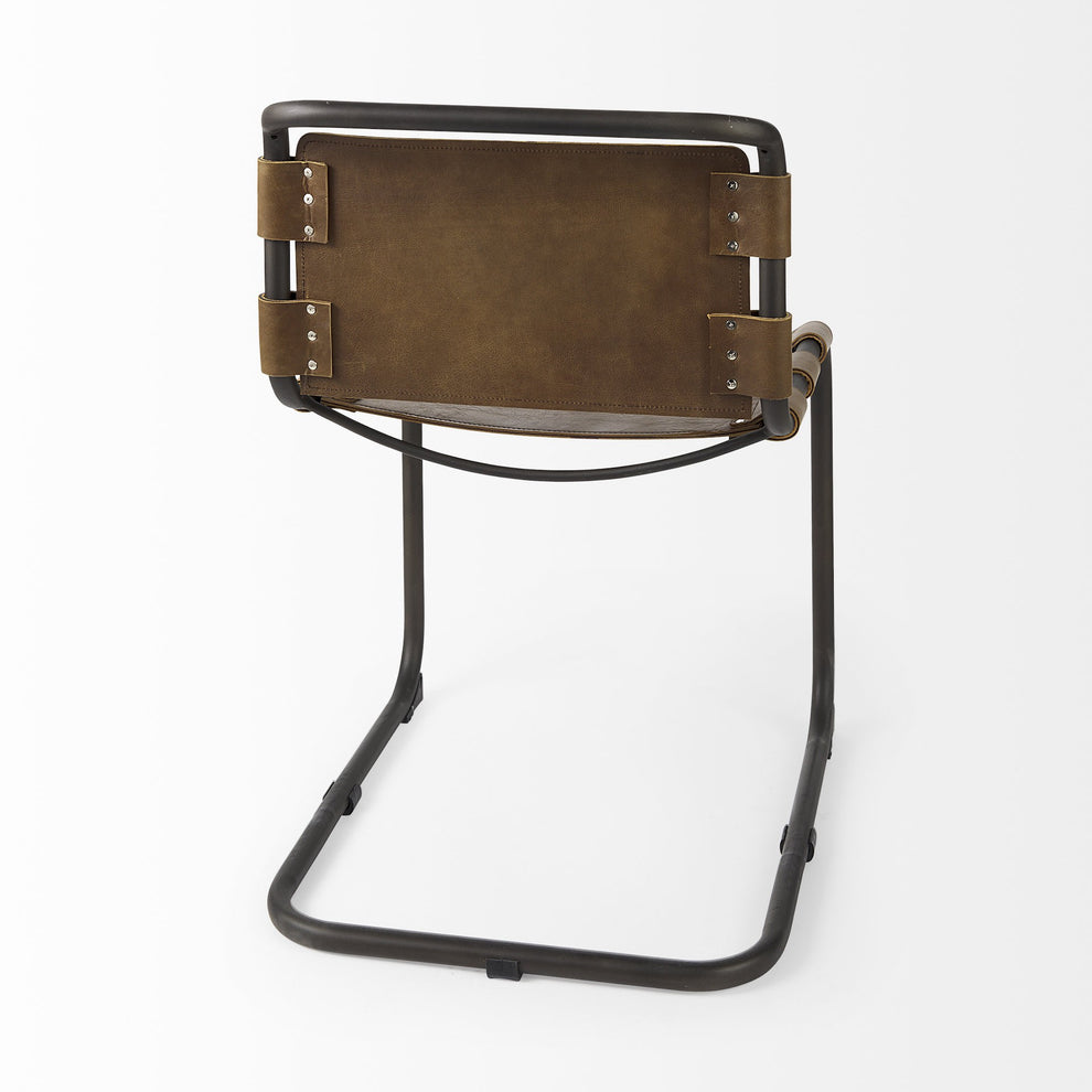 Set Of 2 Light Brown Leather Dining Or Side Chairs By Homeroots | Dining Chairs | Modishstore - 5