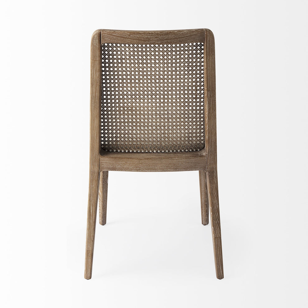 Light Natural And Cream Uholstery And Cane Armless Dining Chair By Homeroots | Dining Chairs | Modishstore - 4