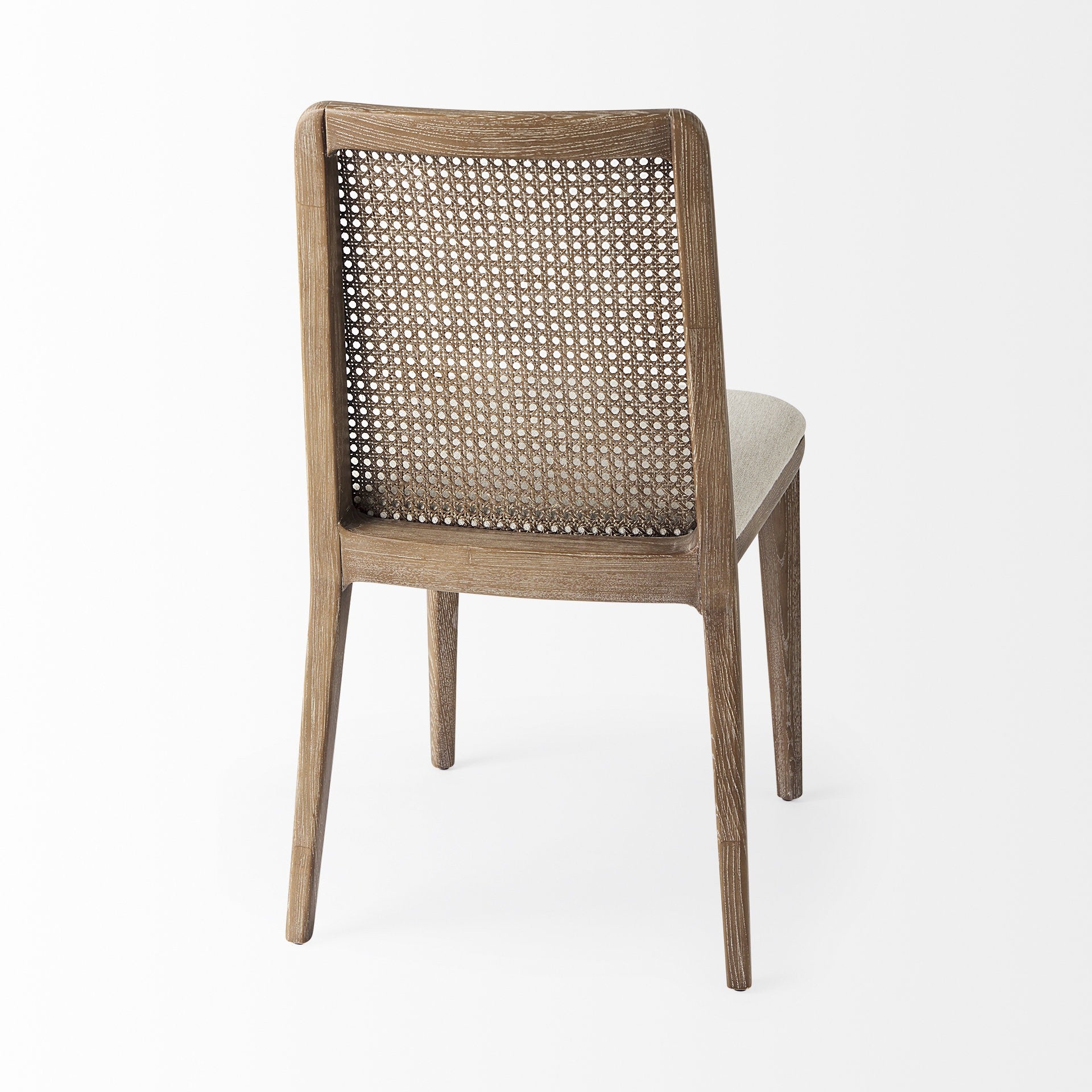 Light Natural And Cream Uholstery And Cane Armless Dining Chair By Homeroots | Dining Chairs | Modishstore - 5