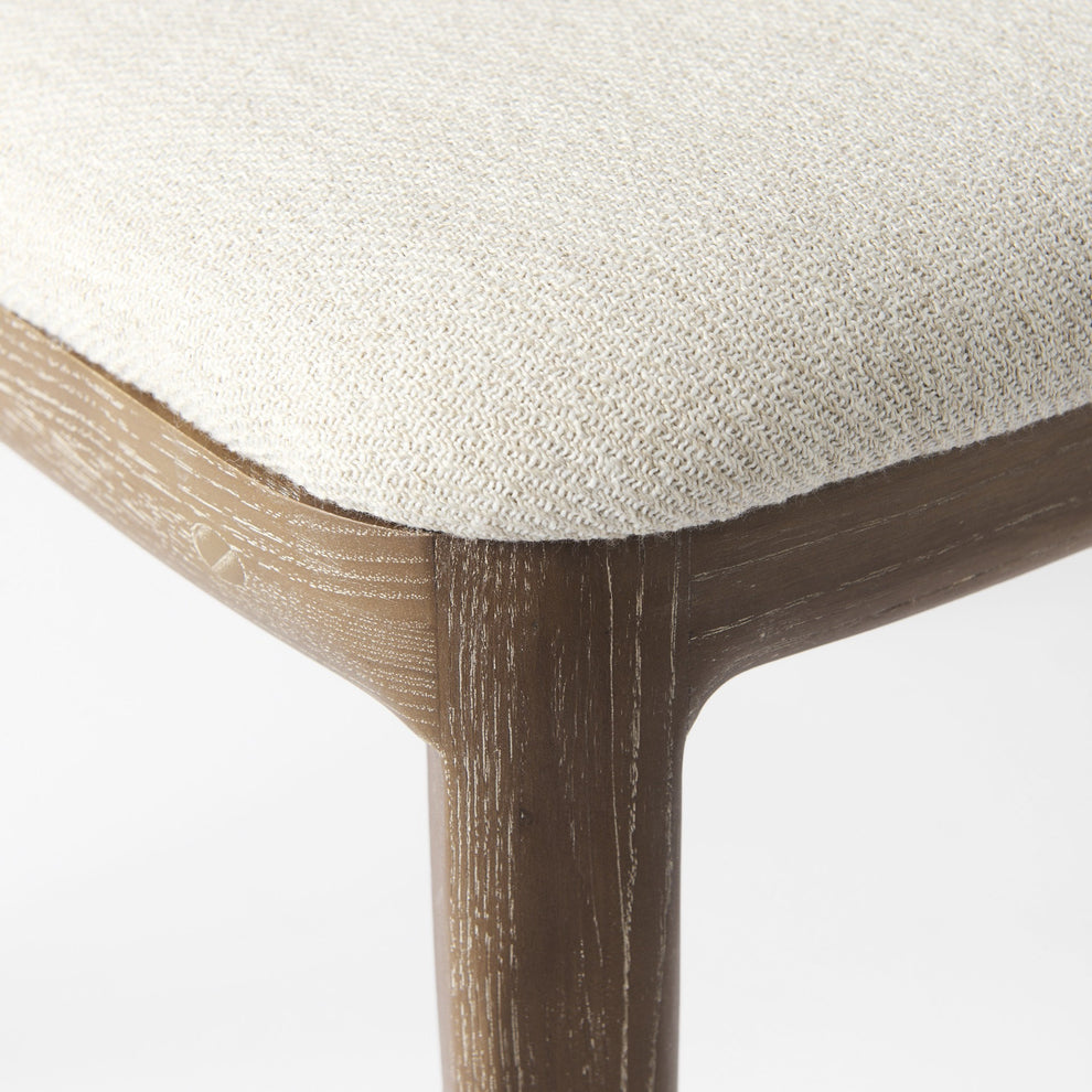 Light Natural And Cream Uholstery And Cane Armless Dining Chair By Homeroots | Dining Chairs | Modishstore - 7