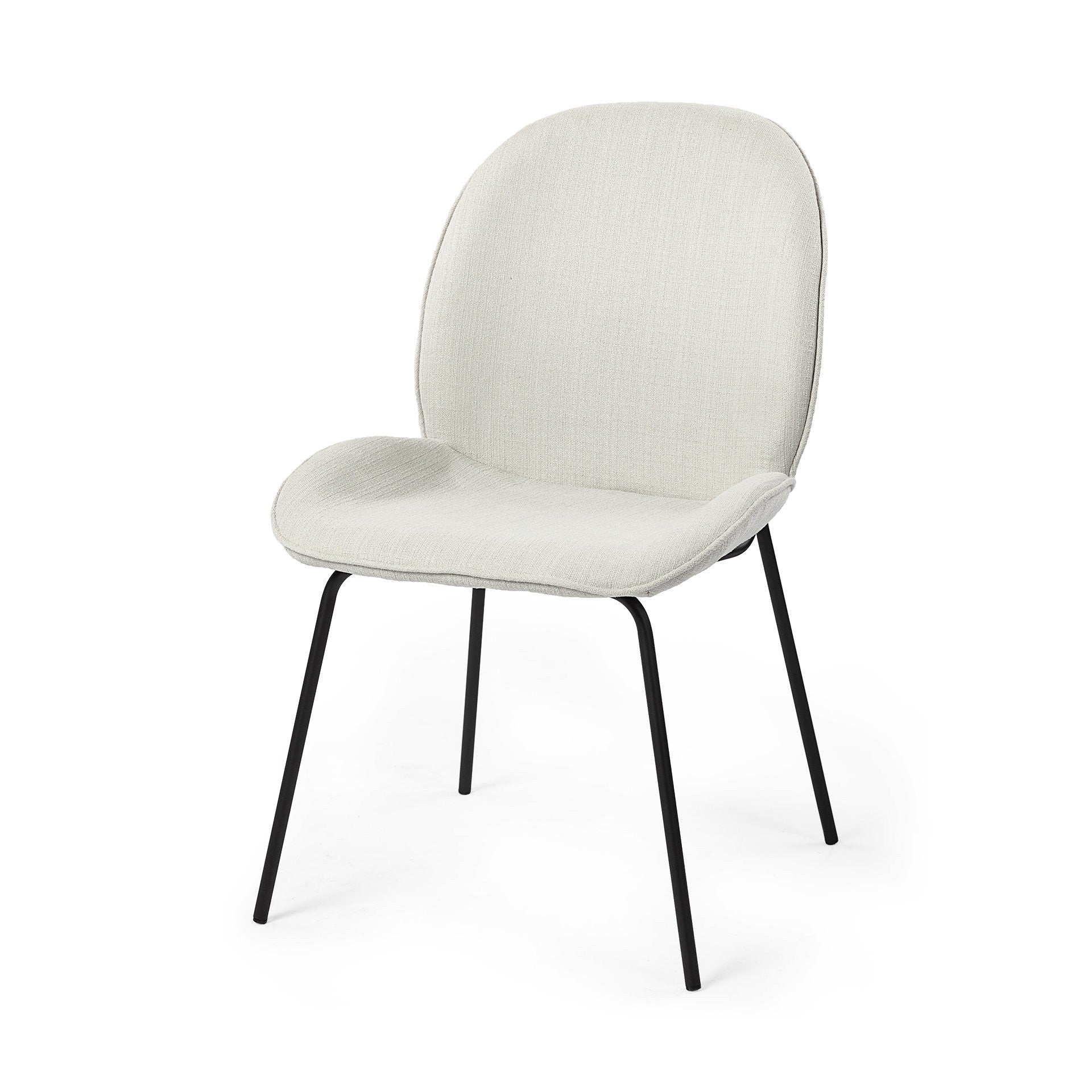 Black And White Flaired Seat Fabric Dining Chair By Homeroots | Dining Chairs | Modishstore