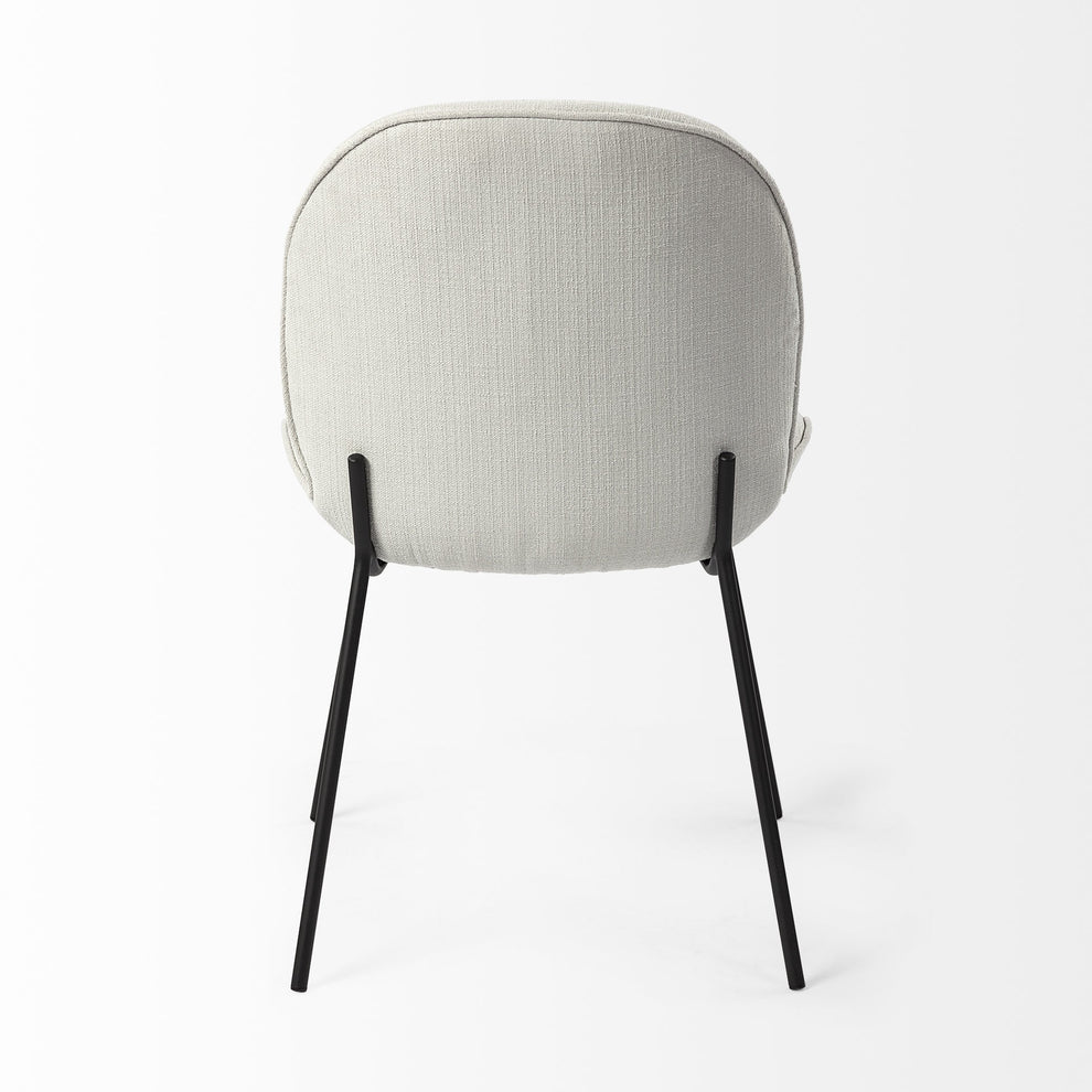 Black And White Flaired Seat Fabric Dining Chair By Homeroots | Dining Chairs | Modishstore - 4