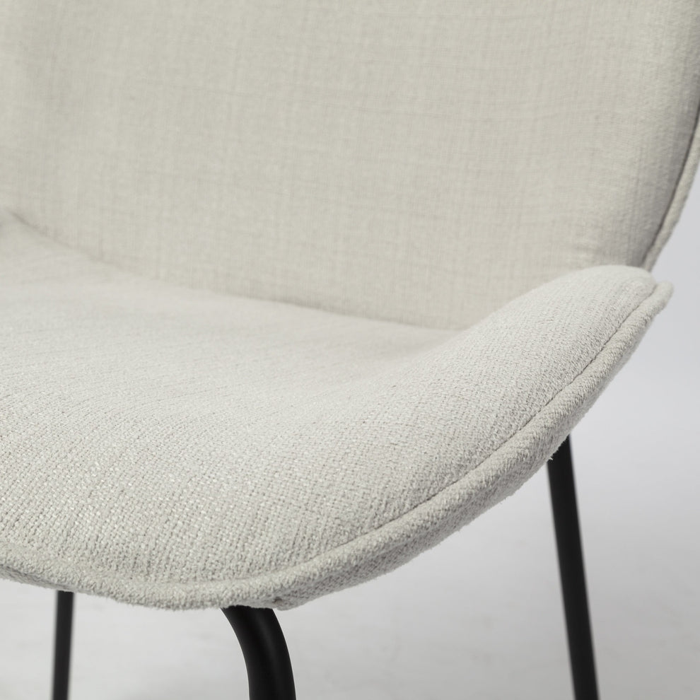 Black And White Flaired Seat Fabric Dining Chair By Homeroots | Dining Chairs | Modishstore - 6
