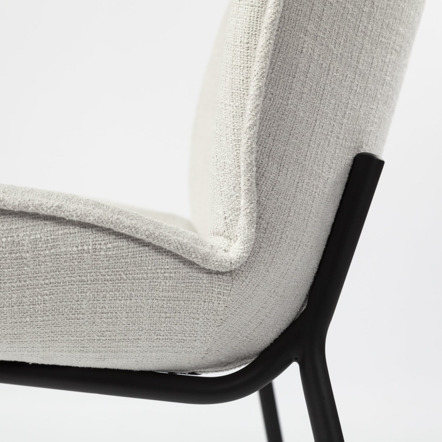 Black And White Flaired Seat Fabric Dining Chair By Homeroots | Dining Chairs | Modishstore - 9
