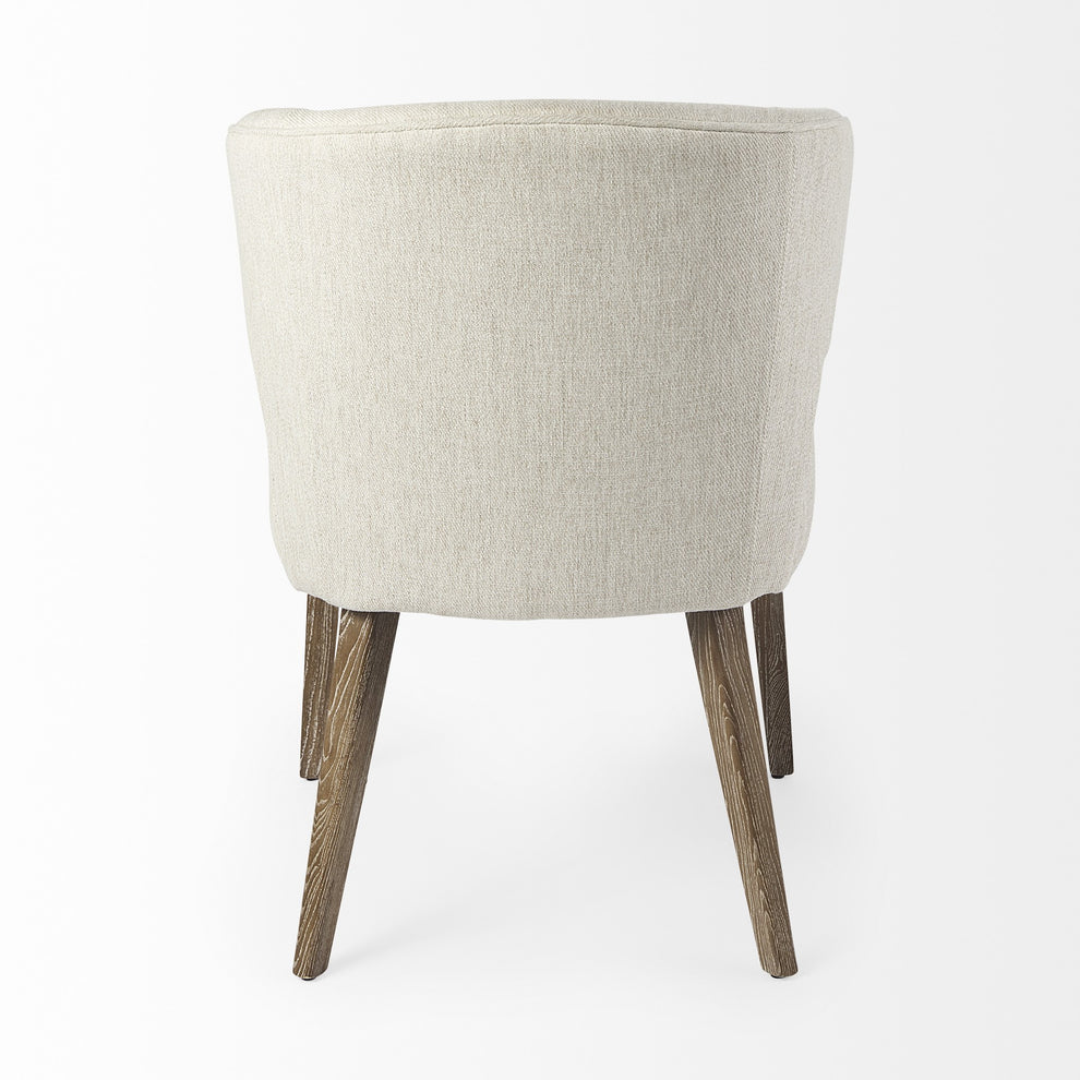 Ivory And Brown Mid Century Wingback Dining Chair By Homeroots | Dining Chairs | Modishstore - 4