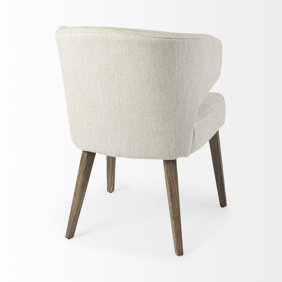 Ivory And Brown Mid Century Wingback Dining Chair By Homeroots | Dining Chairs | Modishstore - 5