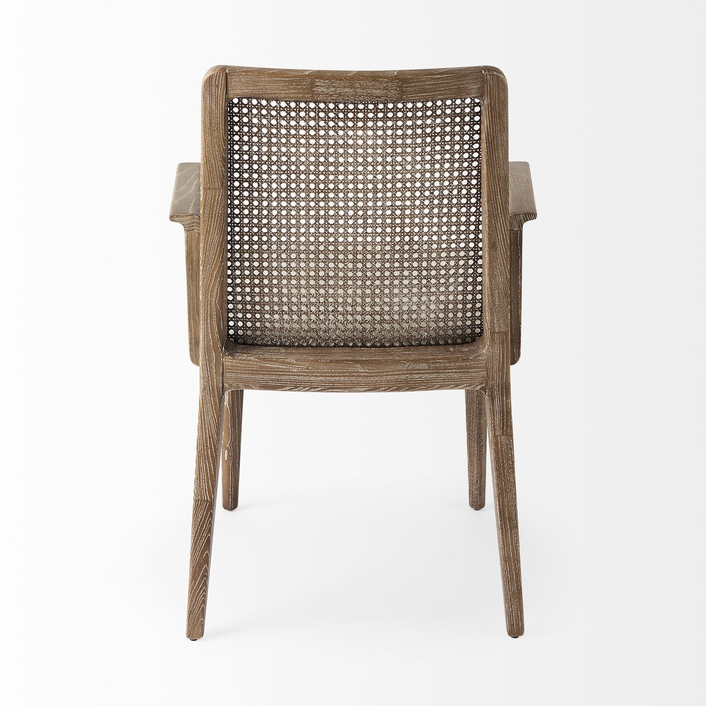 Light Natural And Cream Uholstery And Cane Dining Armchair By Homeroots | Dining Chairs | Modishstore - 4