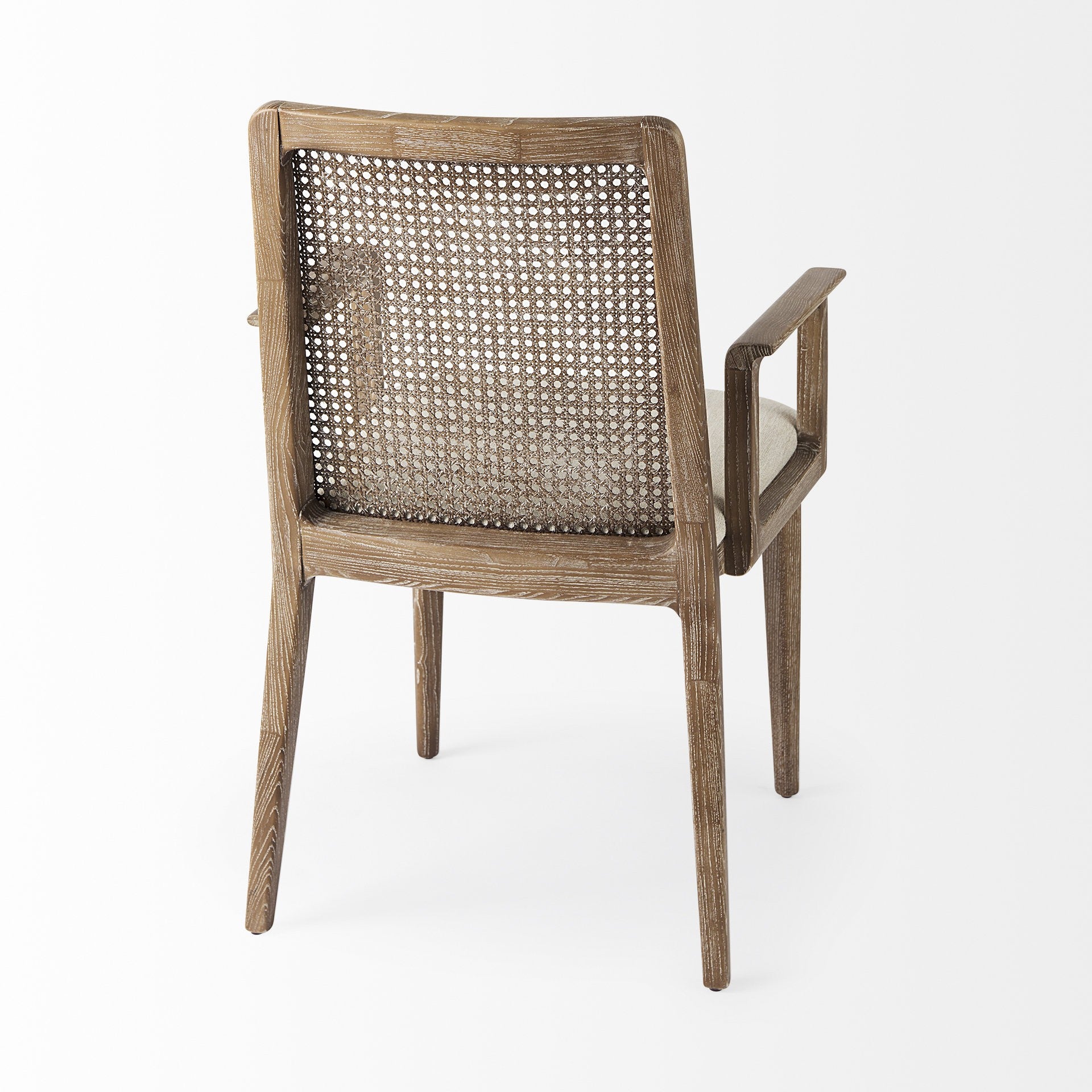 Light Natural And Cream Uholstery And Cane Dining Armchair By Homeroots | Dining Chairs | Modishstore - 5