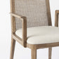 Light Natural And Cream Uholstery And Cane Dining Armchair By Homeroots | Dining Chairs | Modishstore - 6