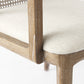 Light Natural And Cream Uholstery And Cane Dining Armchair By Homeroots | Dining Chairs | Modishstore - 7