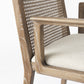 Light Natural And Cream Uholstery And Cane Dining Armchair By Homeroots | Dining Chairs | Modishstore - 8