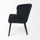 Dark Navy And Black Mid Century Wingback Dining Chair By Homeroots | Dining Chairs | Modishstore - 5