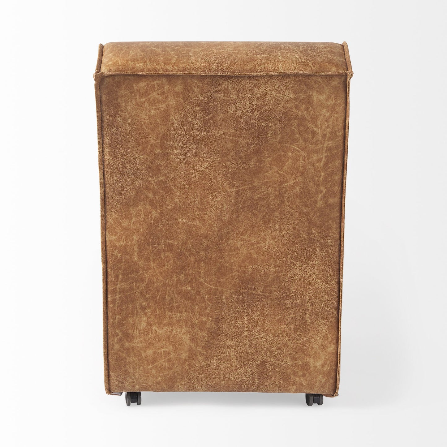 Carmel Brown Faux Leather Wedge Dining Chair By Homeroots | Dining Chairs | Modishstore - 4