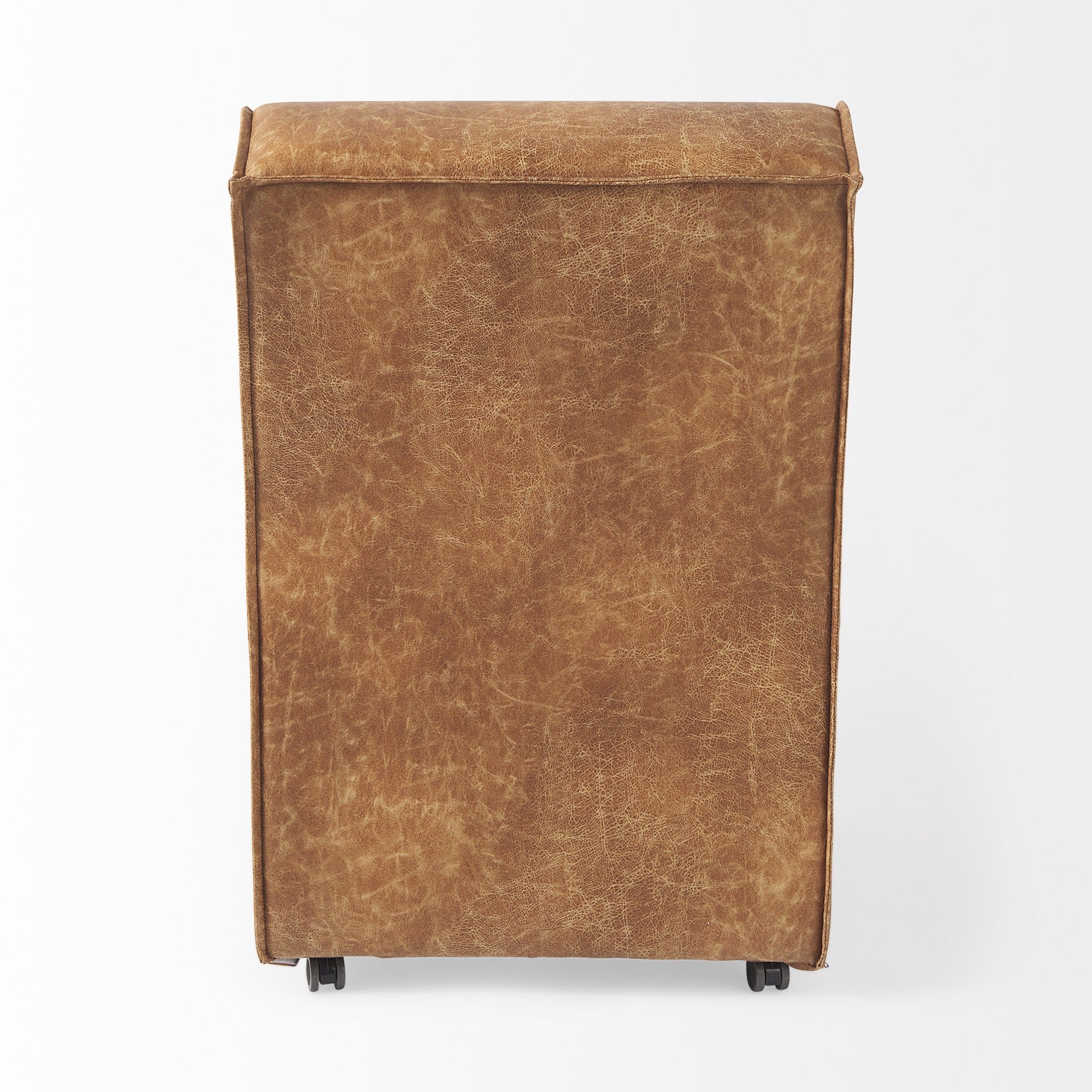 Carmel Brown Faux Leather Wedge Dining Chair By Homeroots | Dining Chairs | Modishstore - 4