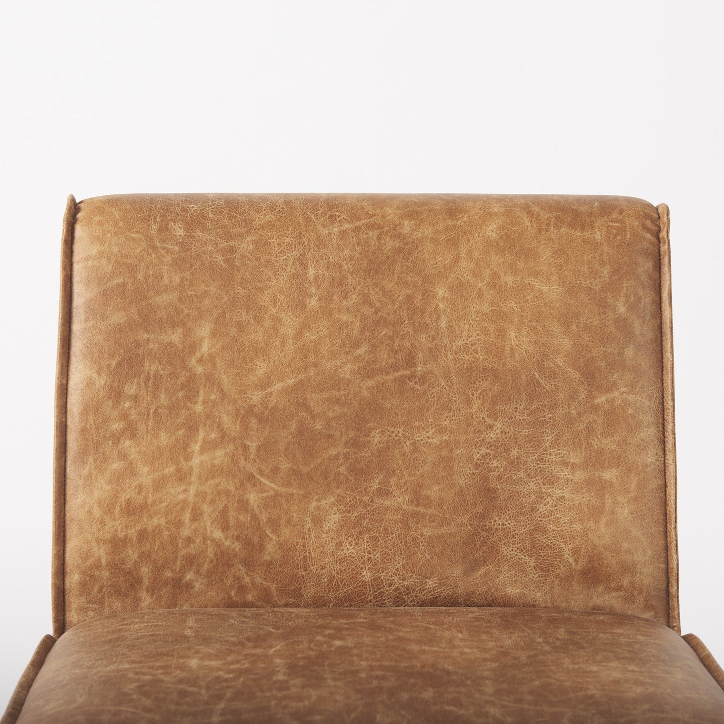 Carmel Brown Faux Leather Wedge Dining Chair By Homeroots | Dining Chairs | Modishstore - 6