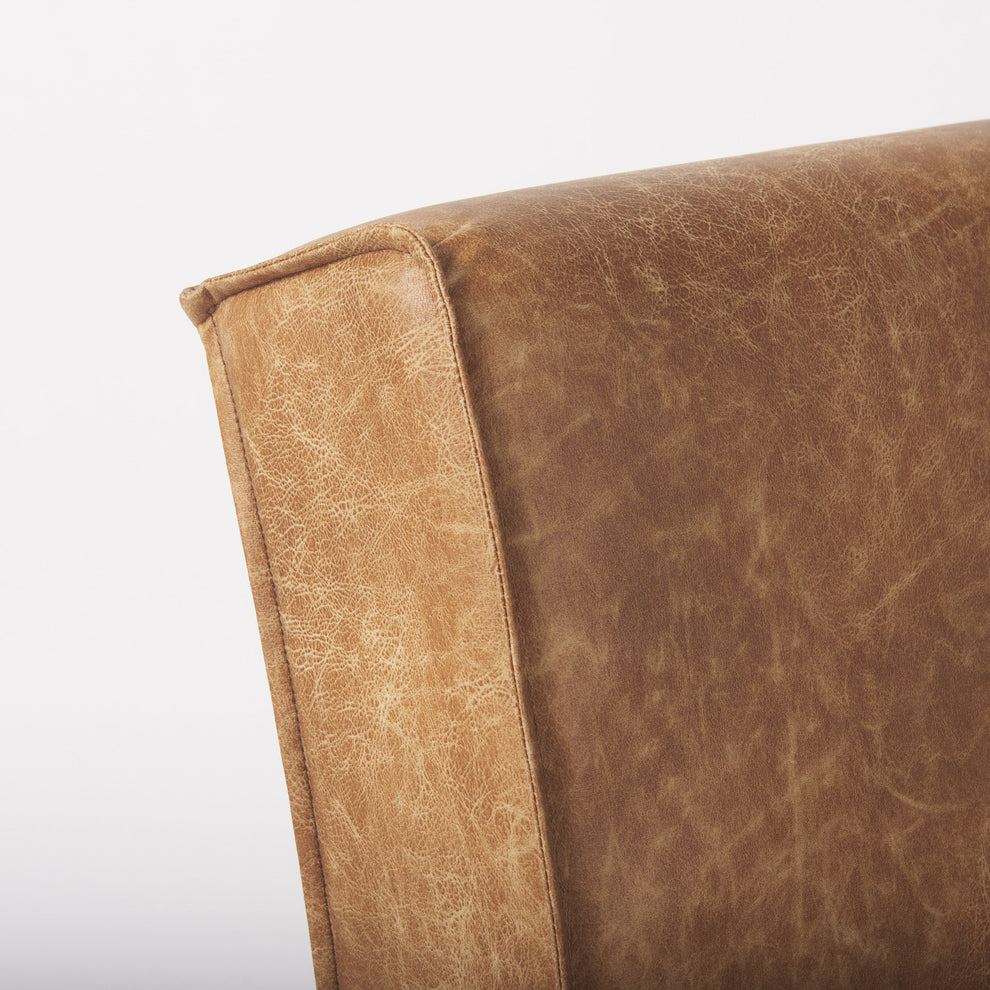 Carmel Brown Faux Leather Wedge Dining Chair By Homeroots | Dining Chairs | Modishstore - 7