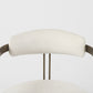Curvy Gold And White Upholstered Dining Armchair By Homeroots | Dining Chairs | Modishstore - 6