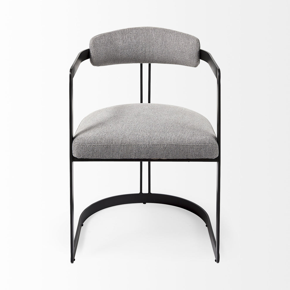 Curvy Gold And White Upholstered Dining Armchair By Homeroots | Dining Chairs | Modishstore - 11