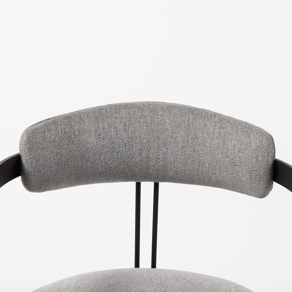 Curvy Gold And White Upholstered Dining Armchair By Homeroots | Dining Chairs | Modishstore - 15