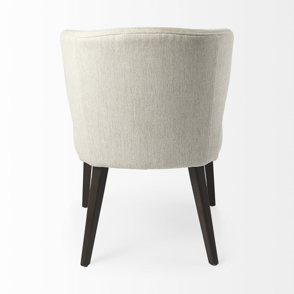 Ivory And Black Mid Century Wingback Dining Chair By Homeroots | Dining Chairs | Modishstore - 4