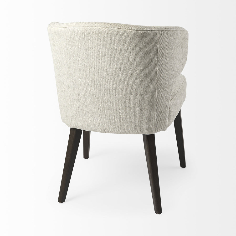 Ivory And Black Mid Century Wingback Dining Chair By Homeroots | Dining Chairs | Modishstore - 5