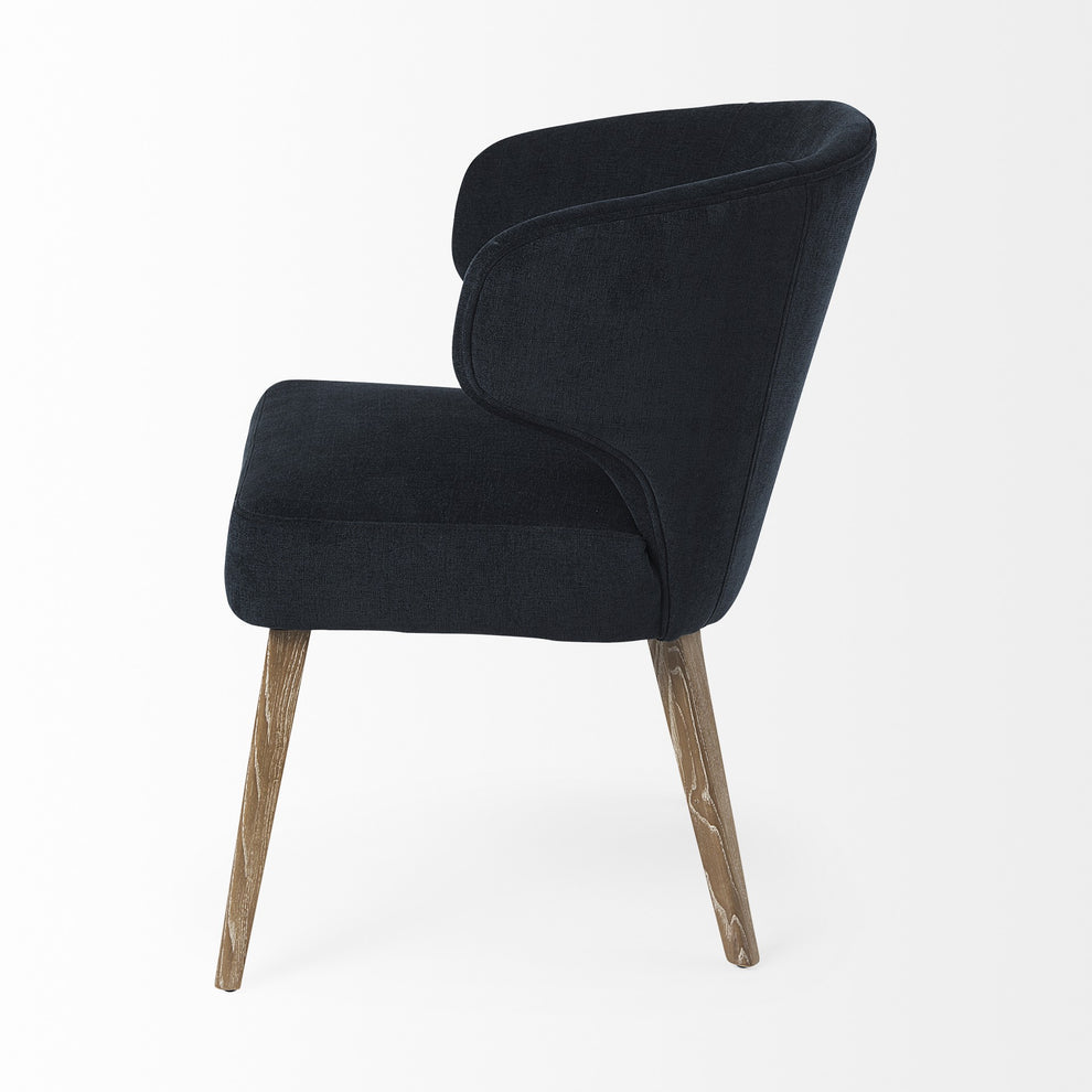 Ivory And Black Mid Century Wingback Dining Chair By Homeroots | Dining Chairs | Modishstore - 12