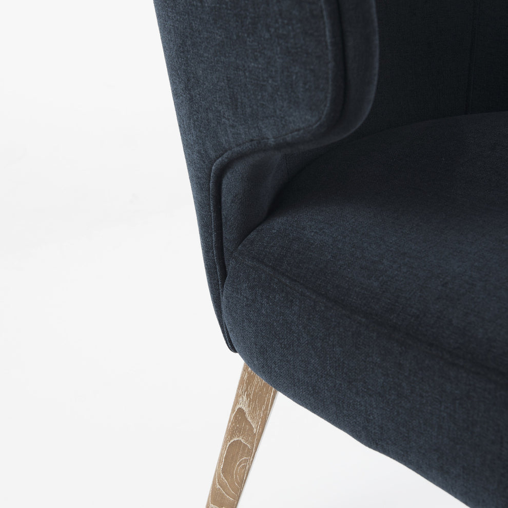 Ivory And Black Mid Century Wingback Dining Chair By Homeroots | Dining Chairs | Modishstore - 16
