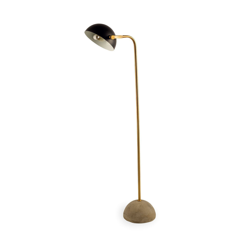 Antiqued Gold Black and Concrete Floor Lamp By Homeroots | Floor Lamps | Modishstore - 2
