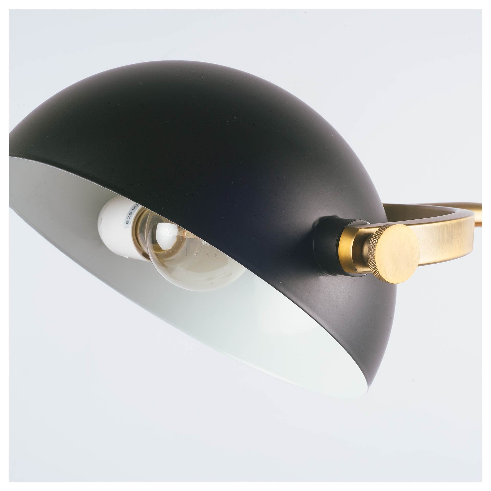 Antiqued Gold Black and Concrete Floor Lamp By Homeroots | Floor Lamps | Modishstore - 3