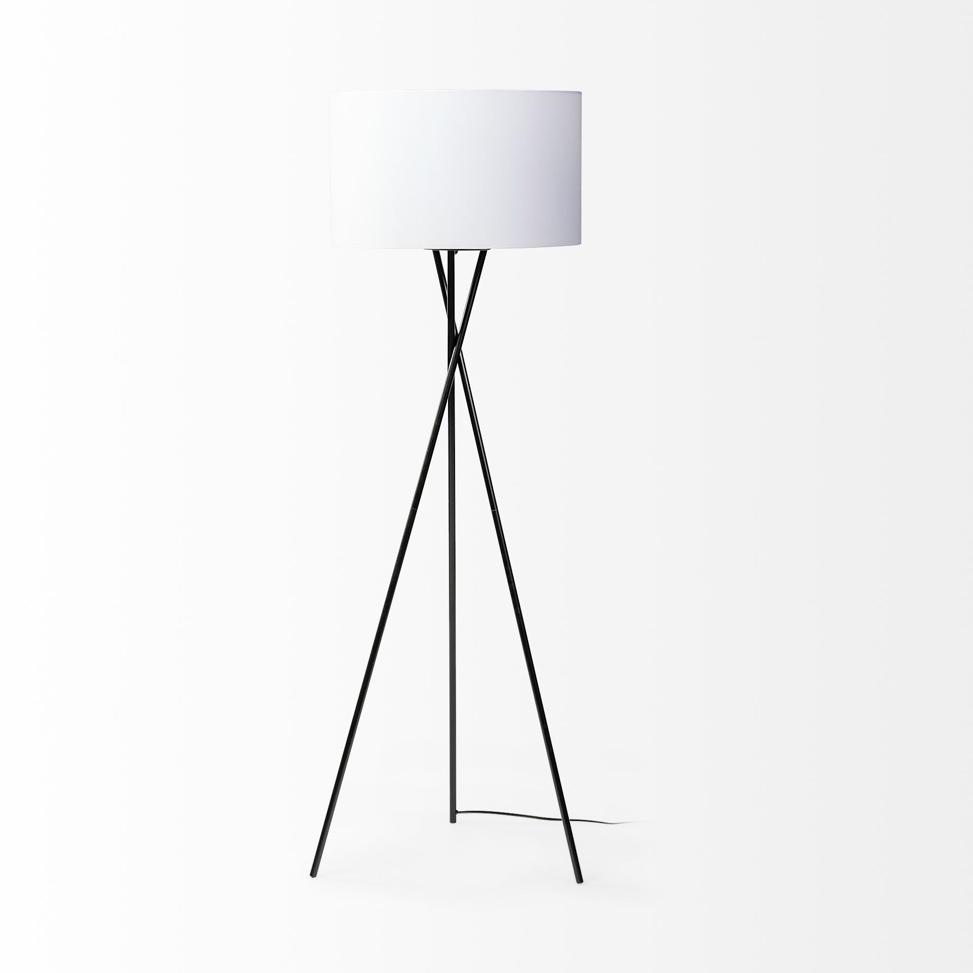 Black Metal Tripod Floor Lamp By Homeroots | Floor Lamps | Modishstore - 3
