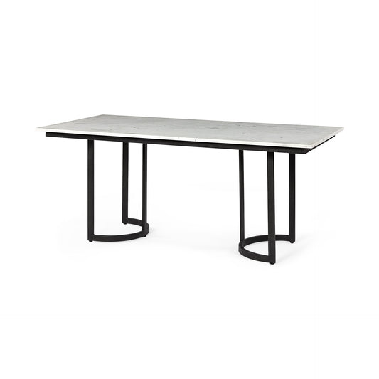 Modern Marble And Metal Dining Table By Homeroots | Dining Tables | Modishstore