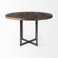 Rustic Brown Round Wood And Metal Dining Table By Homeroots | Dining Tables | Modishstore - 2