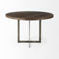 Rustic Brown Round Wood And Metal Dining Table By Homeroots | Dining Tables | Modishstore - 3