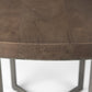 Rustic Brown Round Wood And Metal Dining Table By Homeroots | Dining Tables | Modishstore - 4