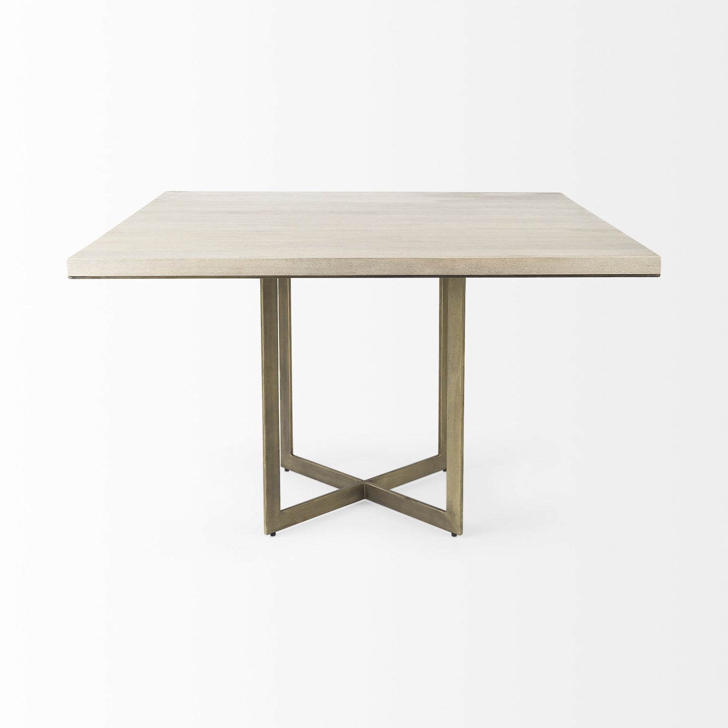 Modern Square Wood And Gold Dining Table By Homeroots | Dining Tables | Modishstore - 2