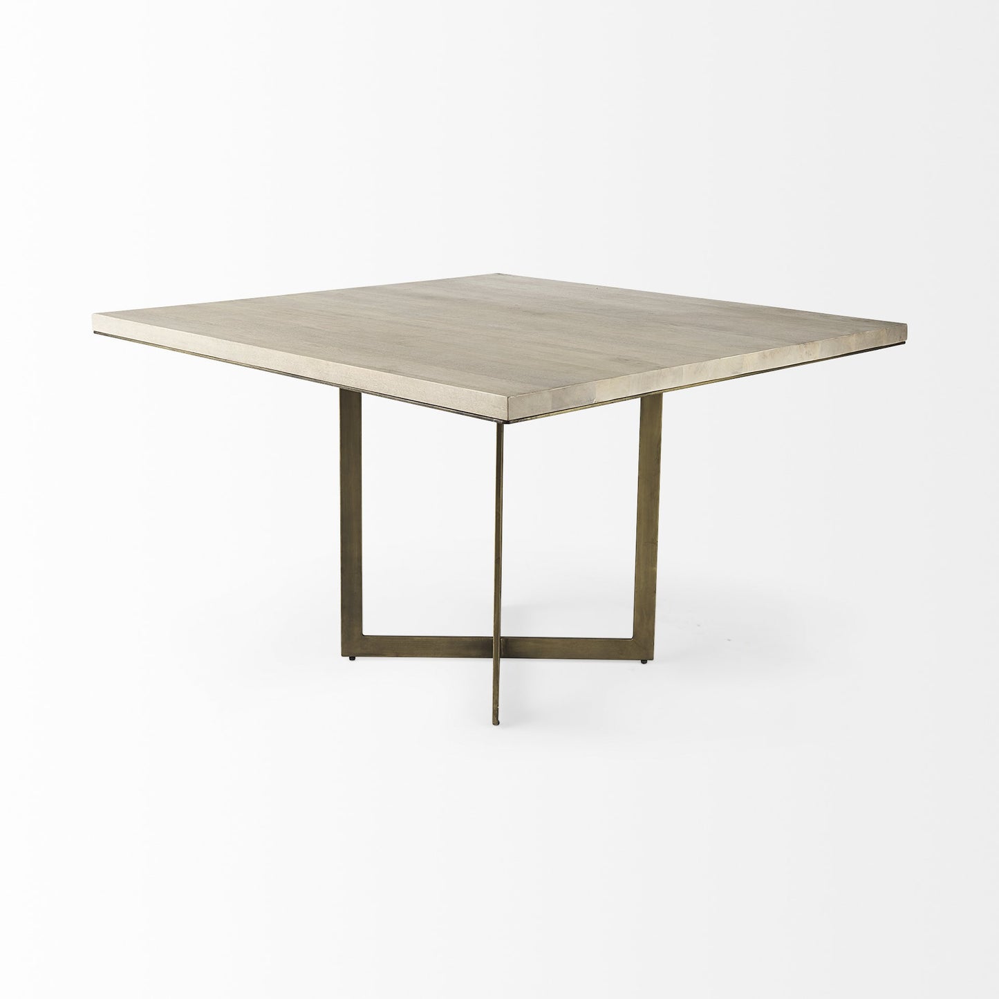 Modern Square Wood And Gold Dining Table By Homeroots | Dining Tables | Modishstore - 3