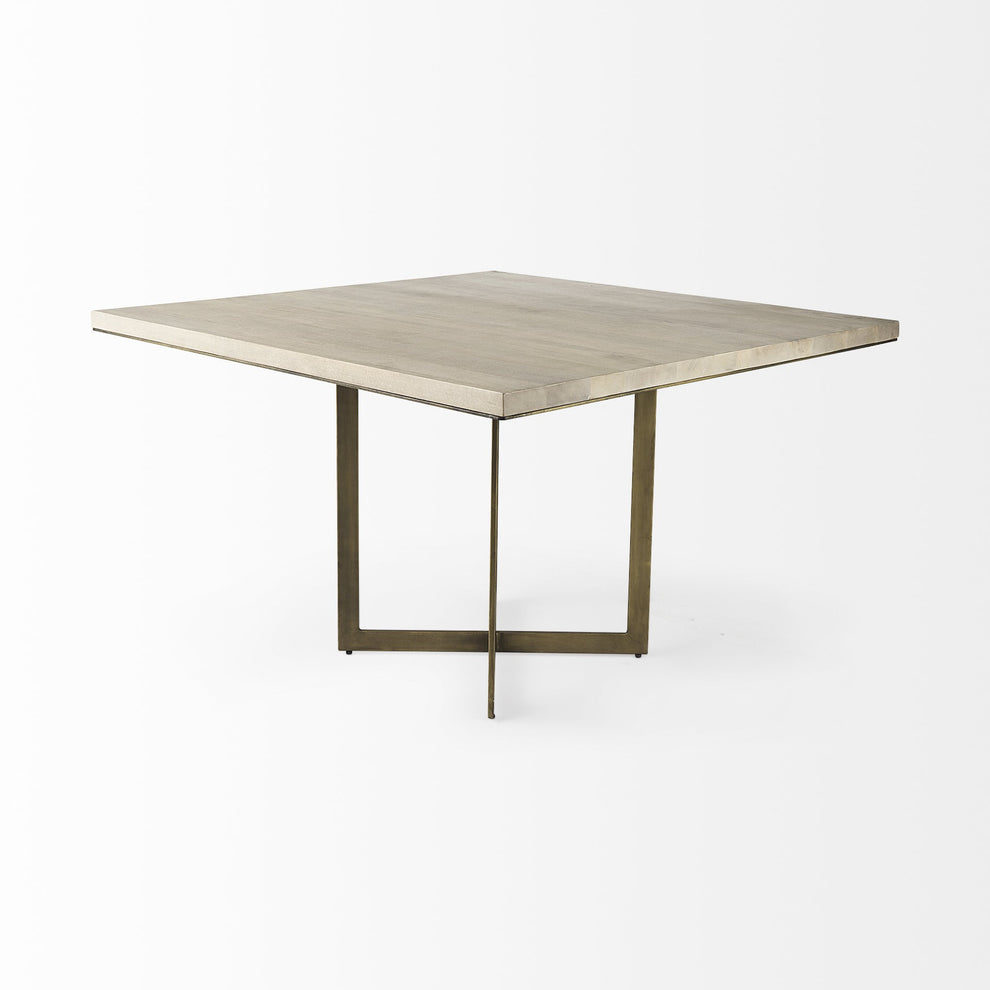 Modern Square Wood And Gold Dining Table By Homeroots | Dining Tables | Modishstore - 4