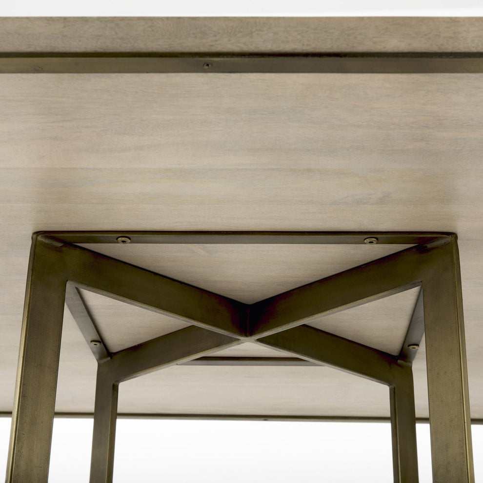 Modern Square Wood And Gold Dining Table By Homeroots | Dining Tables | Modishstore - 6