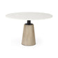 White Marble Mod Pedestal Dining Table By Homeroots | Dining Tables | Modishstore