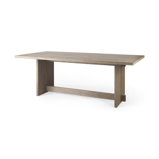 Light Brown Modern Rustic Wooden Dining Table By Homeroots | Dining Tables | Modishstore
