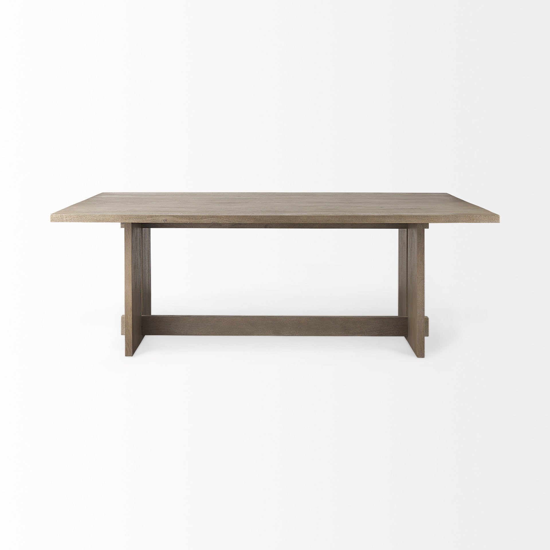 Light Brown Modern Rustic Wooden Dining Table By Homeroots | Dining Tables | Modishstore - 2