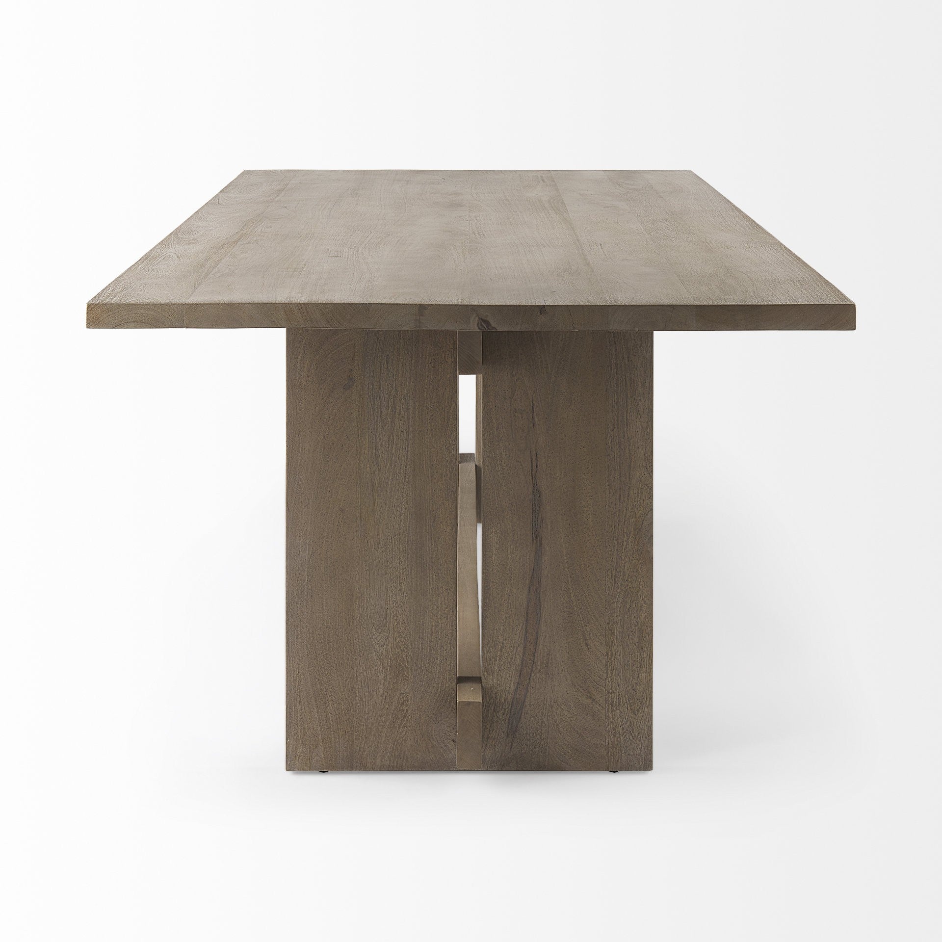 Light Brown Modern Rustic Wooden Dining Table By Homeroots | Dining Tables | Modishstore - 3