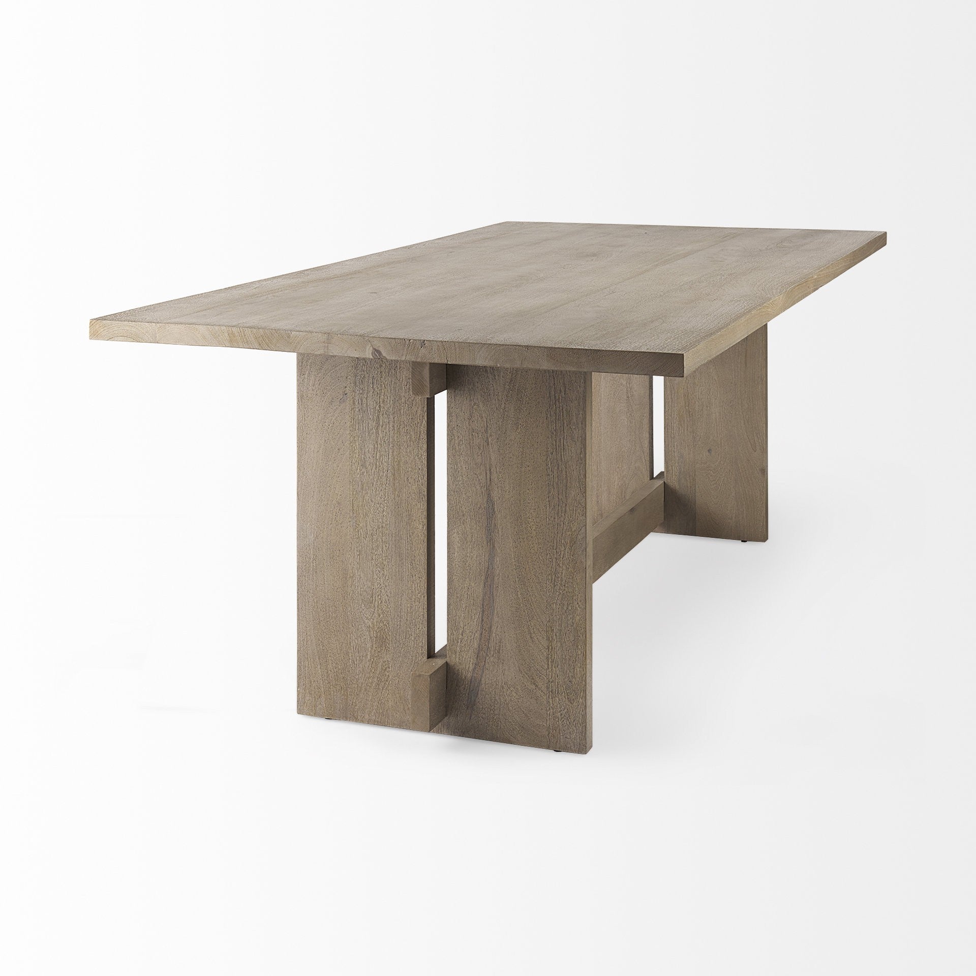 Light Brown Modern Rustic Wooden Dining Table By Homeroots | Dining Tables | Modishstore - 4