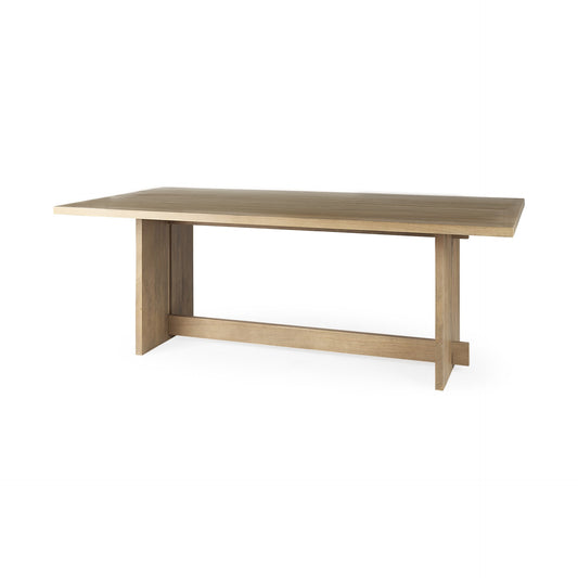 Light Natural Modern Rustic Wooden Dining Table By Homeroots | Dining Tables | Modishstore