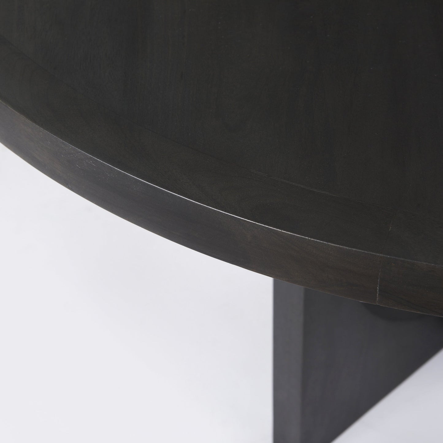 Black Wood Round Geometric Dining Table By Homeroots | Dining Tables | Modishstore - 5